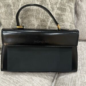 ✨💎VINTAGE💎✨Yves Saint Laurent Black top handle bag w/COA&Dusty